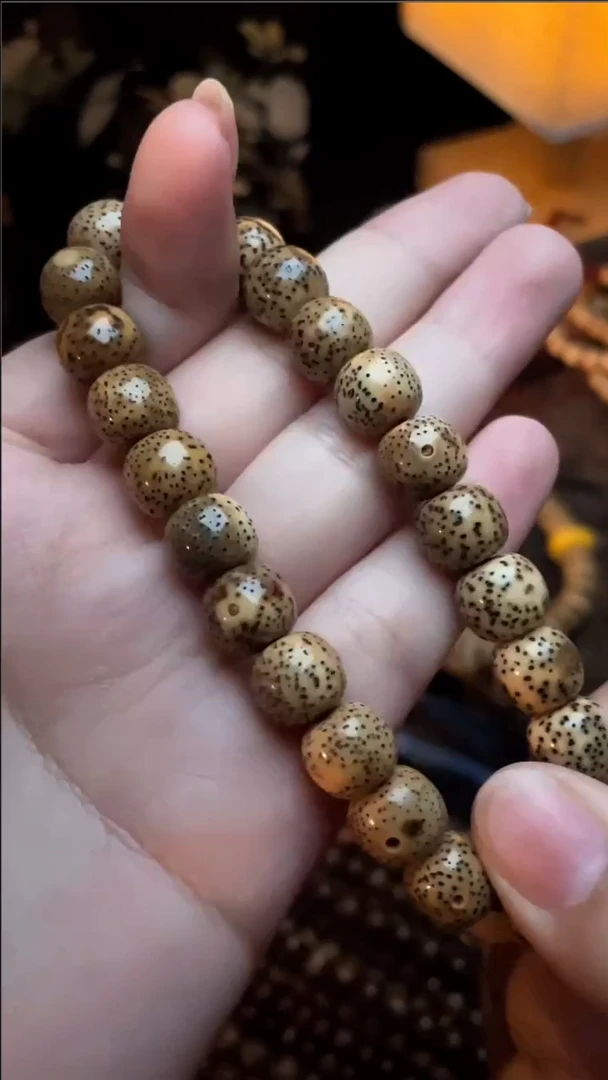 手串星月菩提精工绿皮桶珠10*9手串
