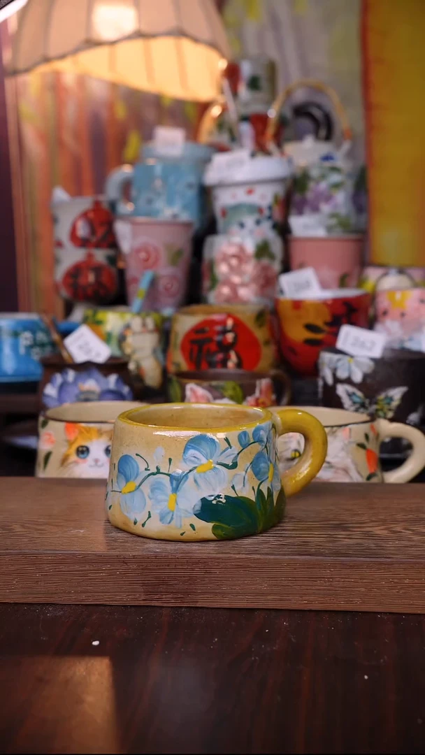杯子陶泥垚手作 景德镇手工手绘陶瓷器物