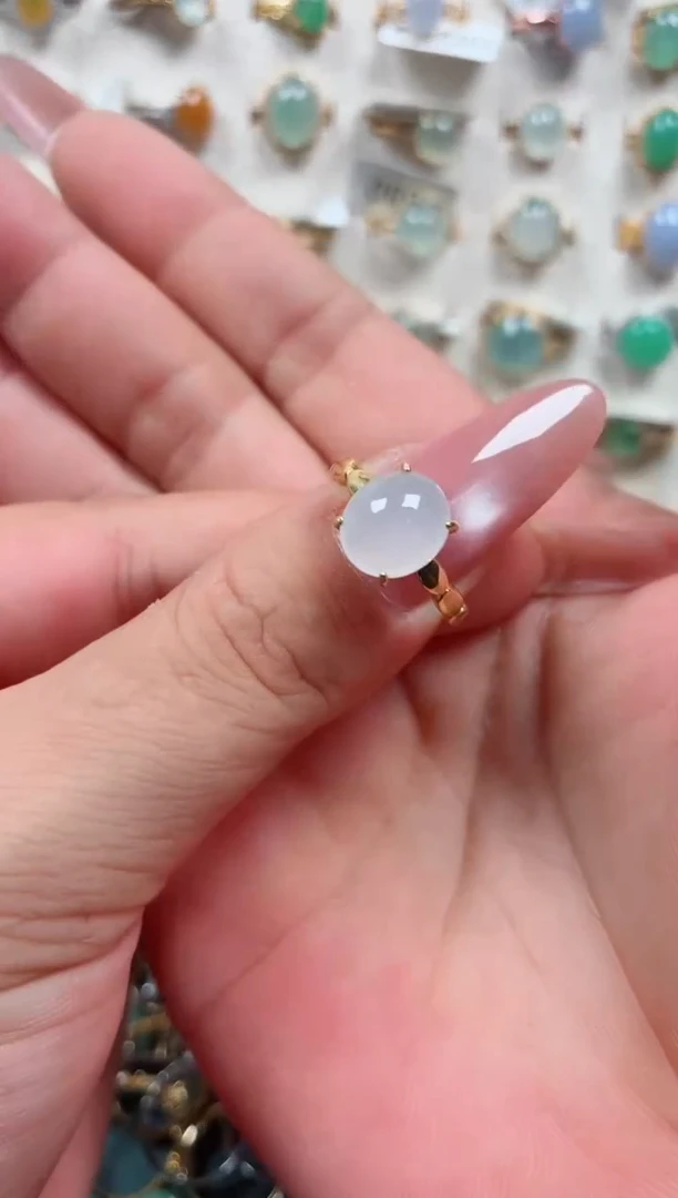 银S925镶嵌戒指翡翠.