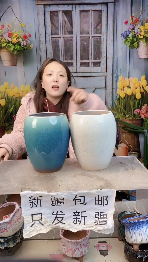 003白蓝蛋形两个装 口14高20