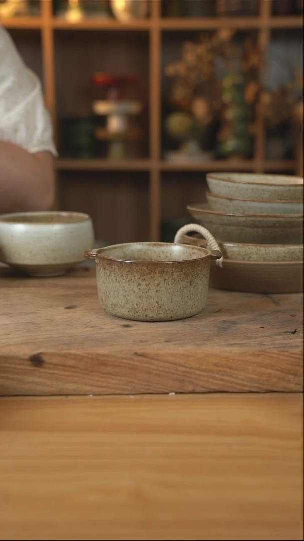 奶奶系列的双耳早餐碗1个【壶