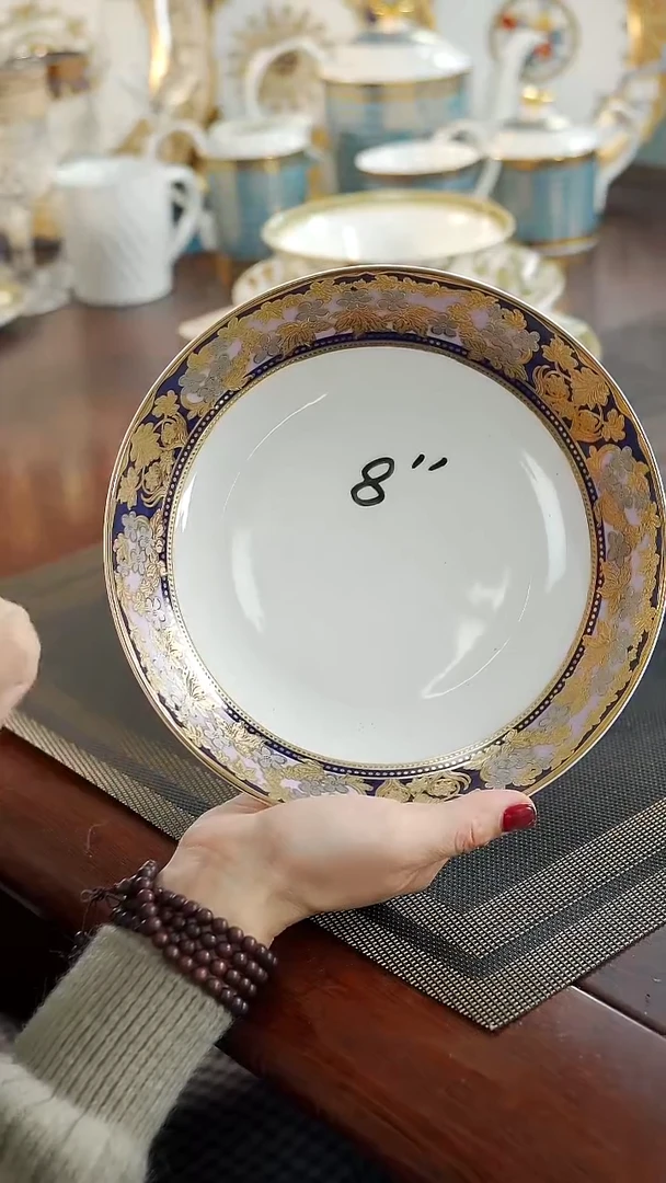 瓷片8英寸深菜盘