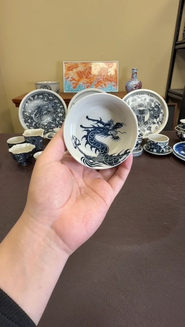 二号釉1351龙纹金鳞盏