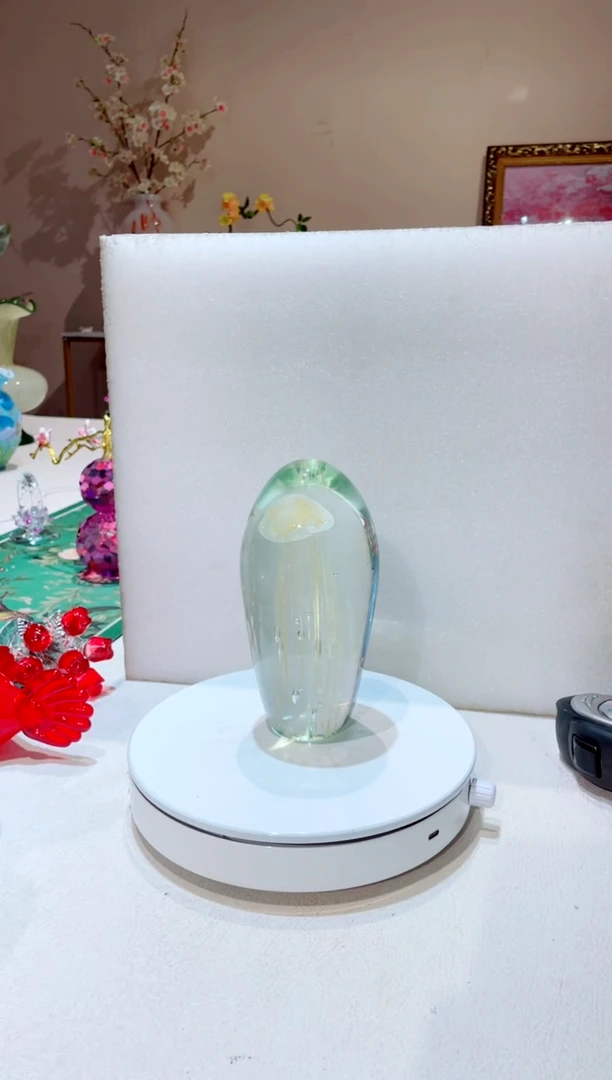 【闪购商品】琉璃手工艺品黄白色水母 微瑕