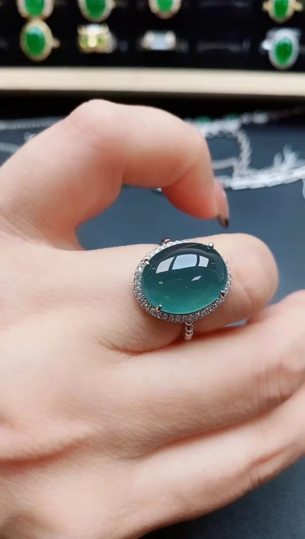 翡翠戒指银S925镶嵌321321