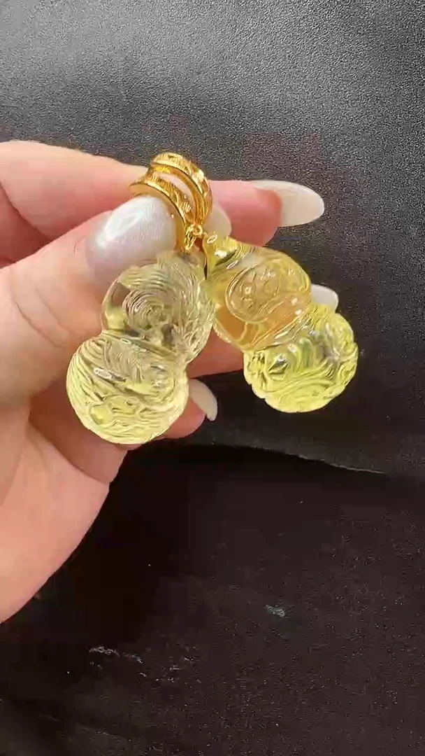 琥珀颈饰未镶嵌耳环