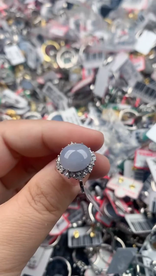 银S925镶嵌戒指翡翠111    2