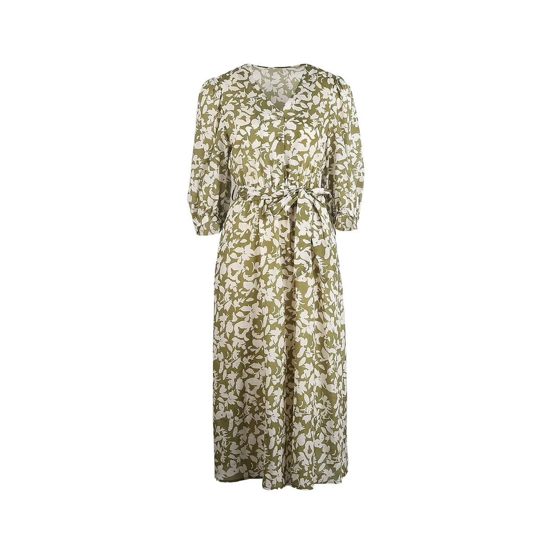 【小花专属】花色收腰连衣裙S3064