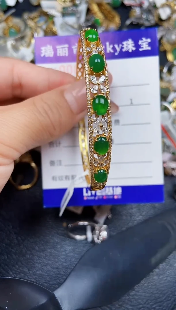 翡翠银S925镶嵌颈饰6738