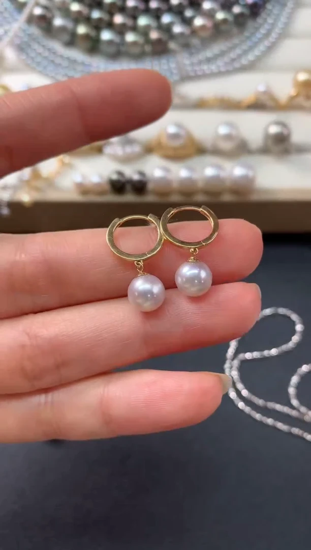 【闪购商品】海水珍珠耳饰18K金镶嵌Z212|1380