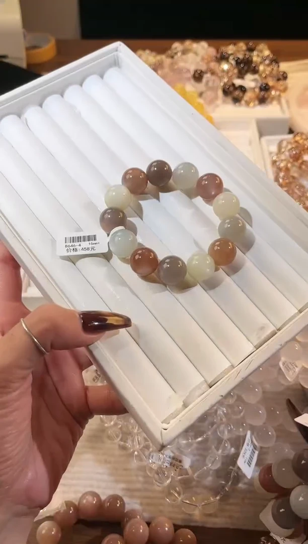 合成欧泊未镶嵌手串多样性发一Q14彩月光15mm+