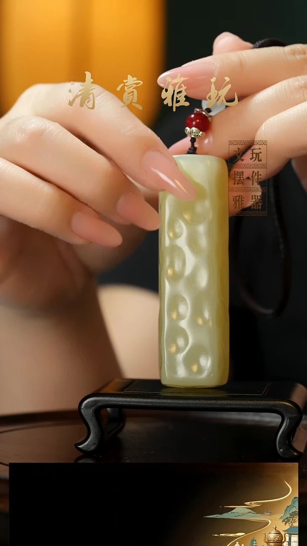 玉《奶酪》手把件摆件