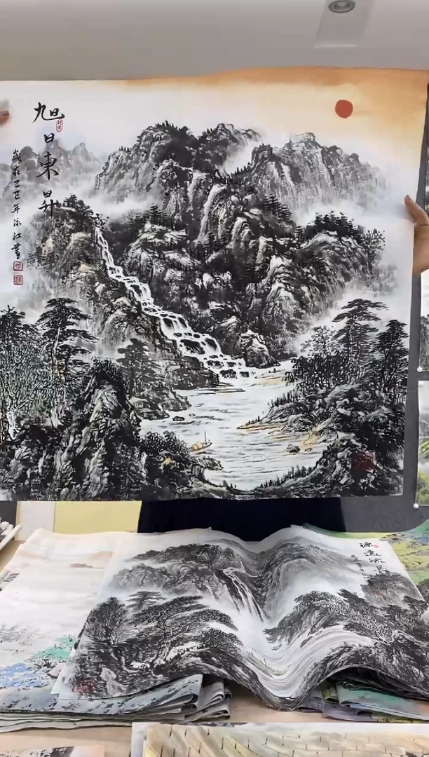 国画福利！沈泳江手绘 四尺斗方68*68cm