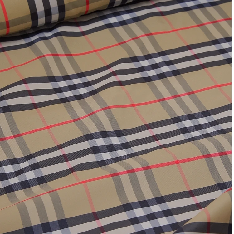 圣莫妮卡海滩 BRB面料 时装面料棕色格纹风衣布料 幅宽170厘米