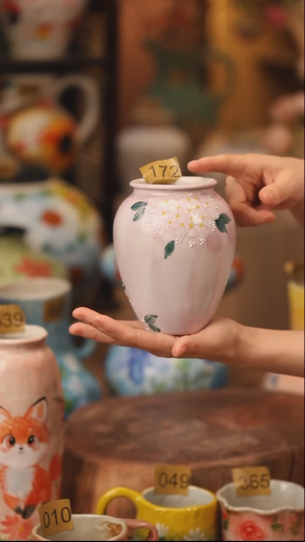 陶瓷172景德镇设计师手作花器摆件侘寂风