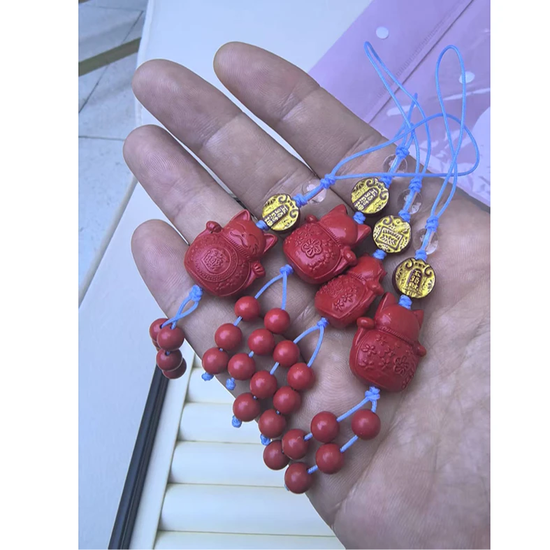 宝丫轻奢  复古好运招财红色包包钥匙挂件K1299