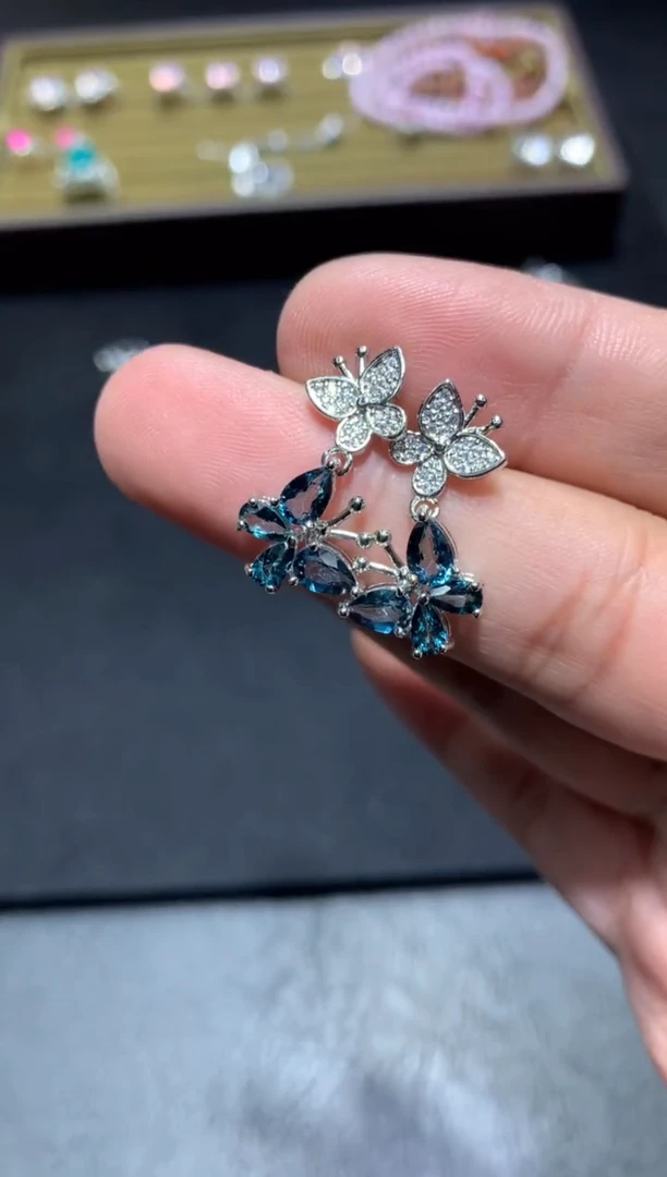 未镶嵌托帕石耳饰E104【多样性发其一】