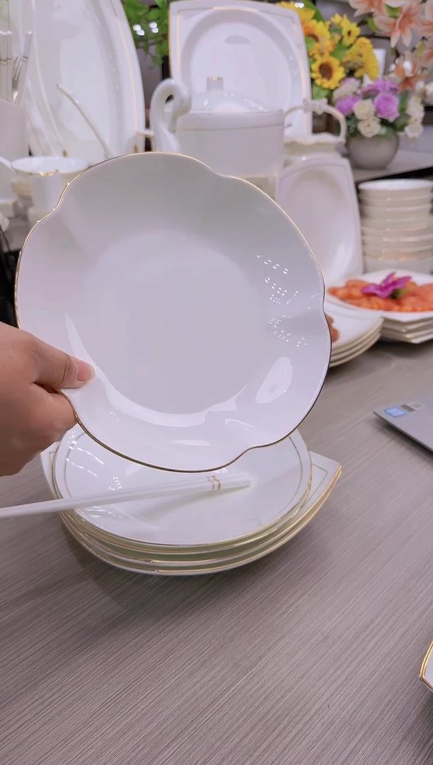 【闪购商品】45%以上骨粉骨瓷纯白8英寸桃花盘1个