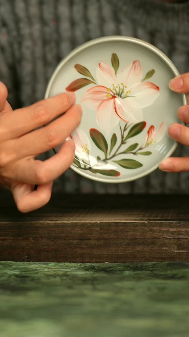 陶瓷青诗集手工手绘瓷器
