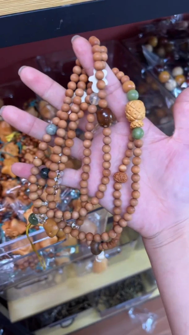 檀香木无事牌020-芭比檀-斜挎链