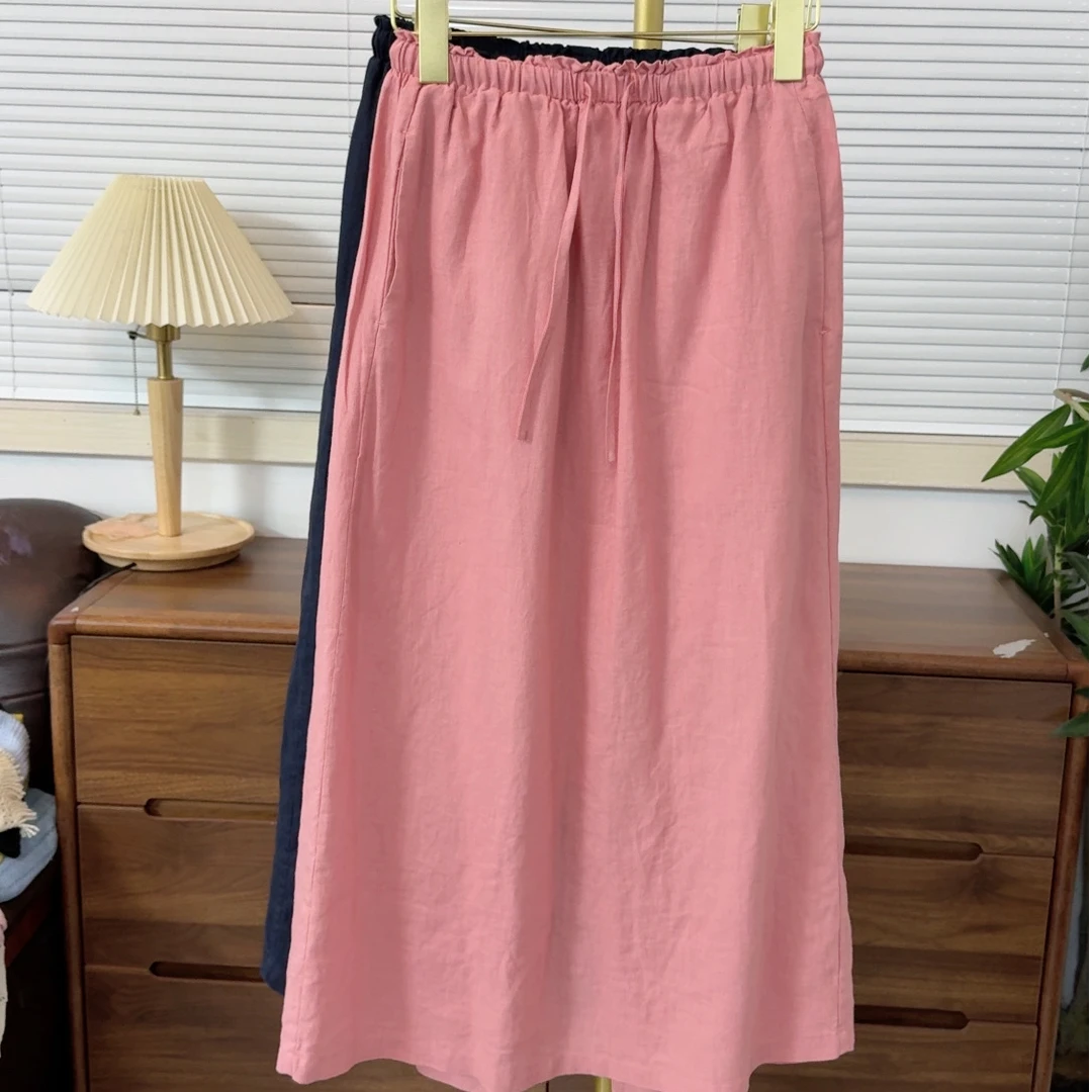 【原歌2】温柔气质百搭100苎麻半身长裙YG531