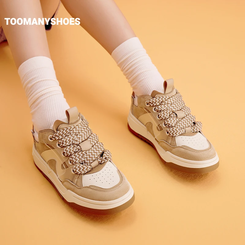 Toomanyshoes女鞋新款糖果盲盒粗鞋带休闲面包鞋厚底复古板鞋