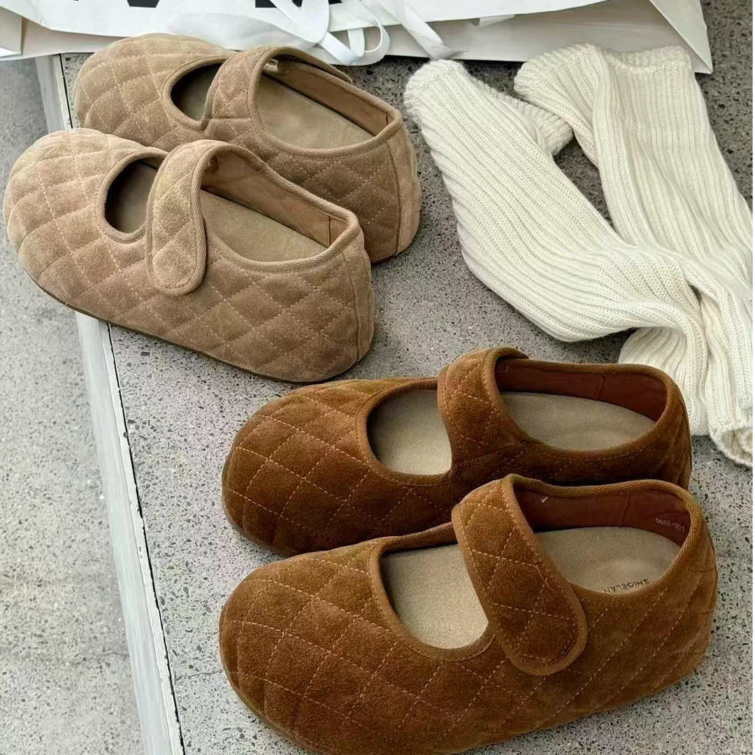 诗歌兰真皮女鞋2025秋冬款百搭厚底增软底高学院风复古玛丽珍单鞋