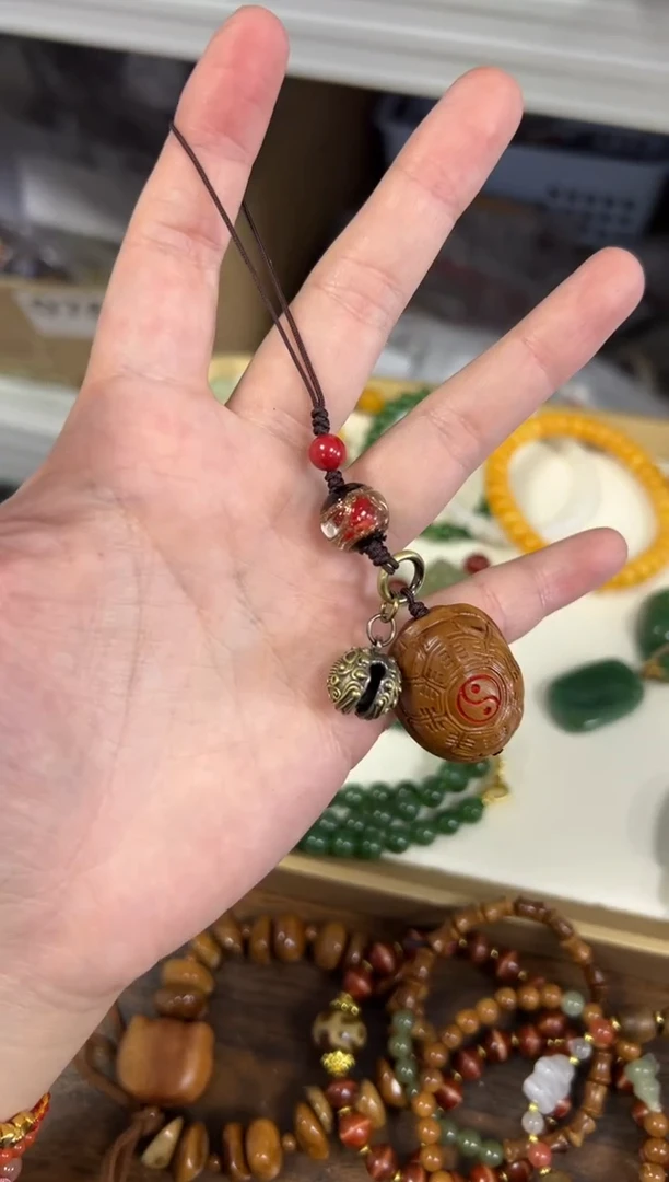 枣木把件富甲乌龟雷击枣木编制款挂件[2312]