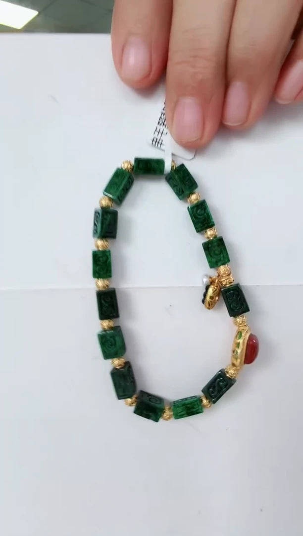 银S925镶嵌手链翡翠手链13