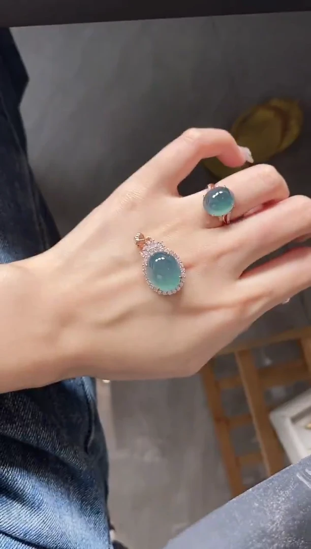 银S925镶嵌戒指翡翠51151