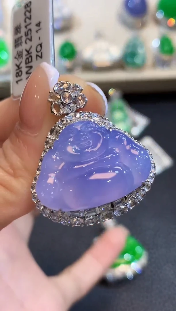 吊坠(不含链)18K金镶嵌翡翠H****༄C48