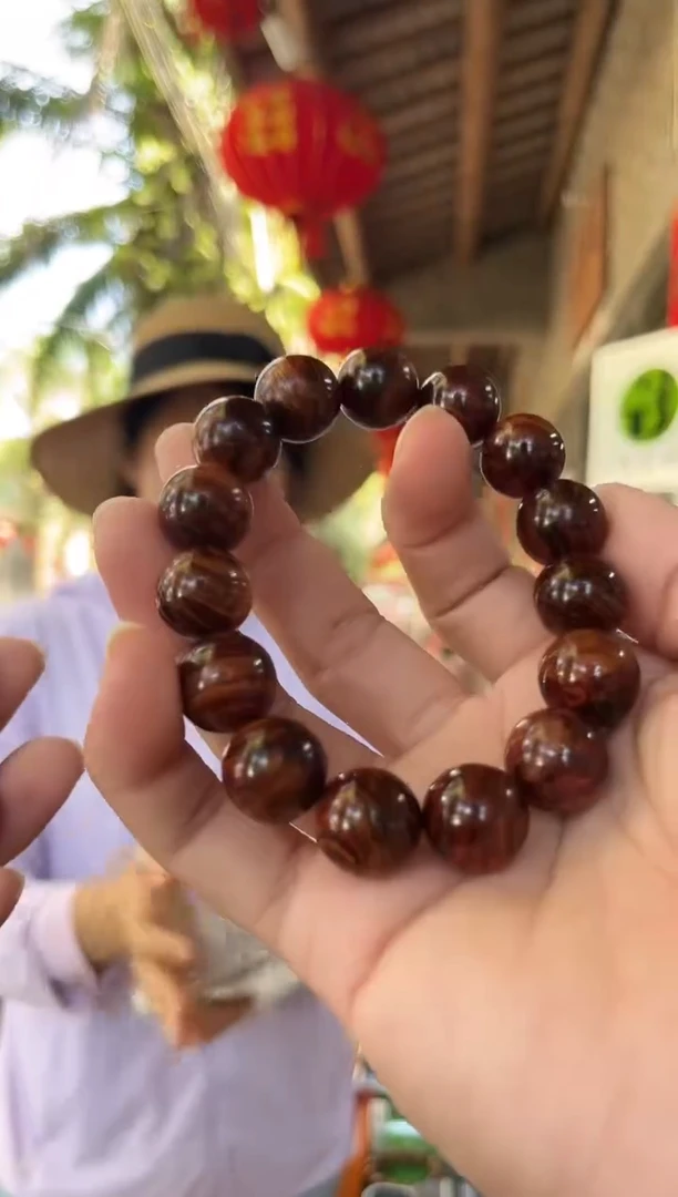 黄花梨/降香黄檀海南黄花梨树头料妖纹乱纹1.5手串