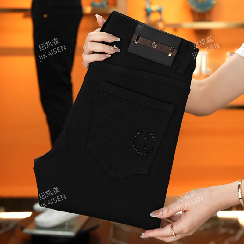纪凯森秋冬【黑武士系列】男士弹力修身小直筒极简风美式港风牛仔裤