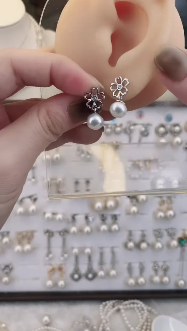 合金耳饰淡水珍珠175