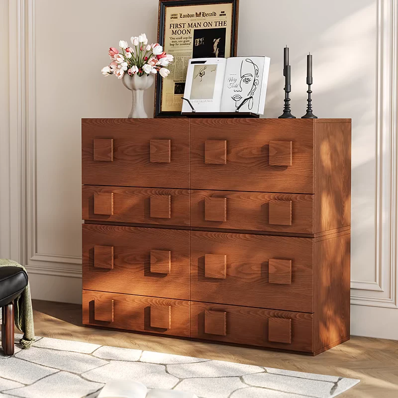 中古风卡门柜客厅家用电视柜复古高度全实木落地组合储物柜餐边柜