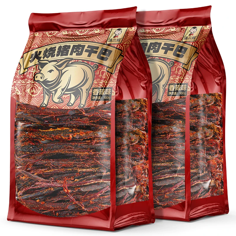 滇二娃火烧猪肉干巴丝云南风干手撕香辣五香猪肉耐嚼解馋零食小吃