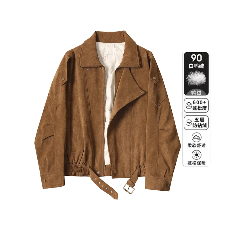 冬季女立领休闲风复古港风短外套上衣时尚休闲保暖羽绒服5990