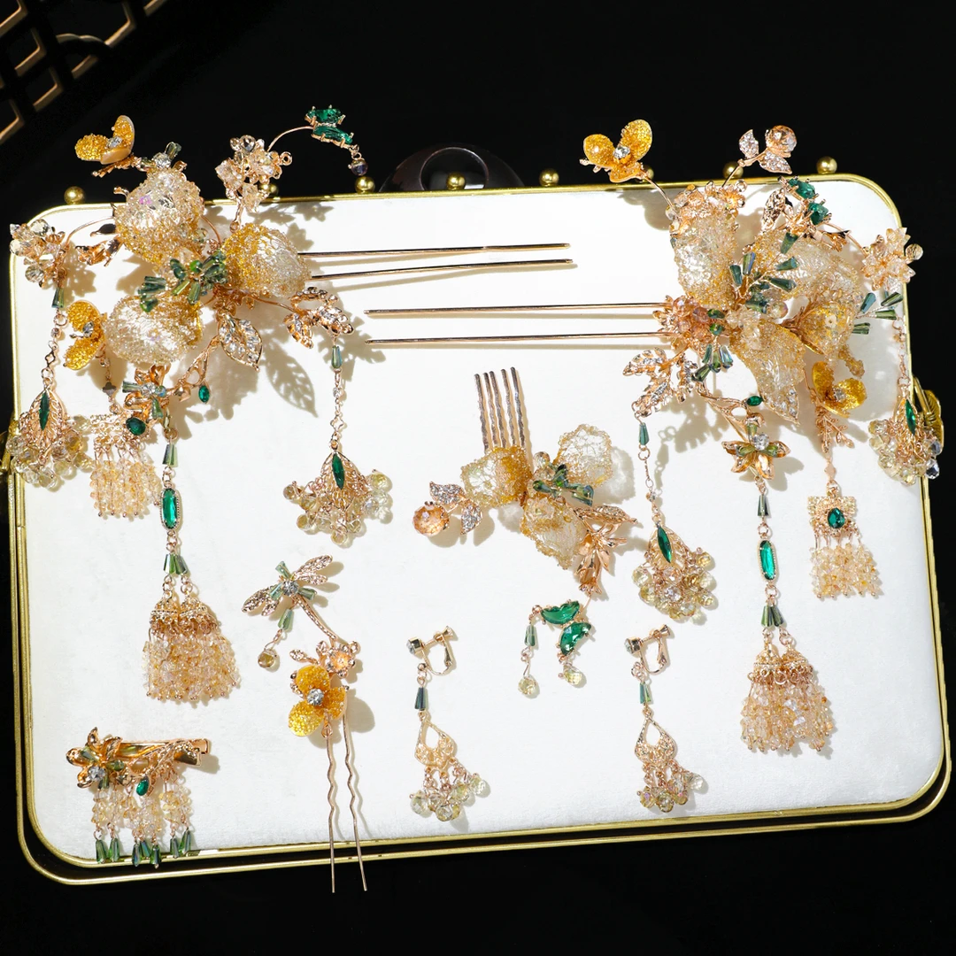 合金婚庆饰品 2025新款减龄新娘中式百搭饰品380