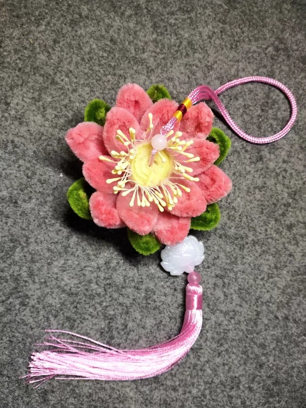 好运连连车挂加密扭扭棒手工DIY材料包莲花自制礼物挂饰创意饰品
