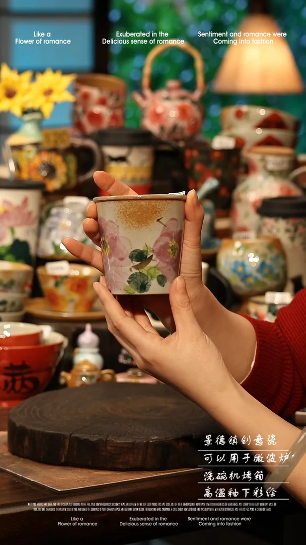 陶瓷景德镇高温釉下彩手工手绘款式@A0891@