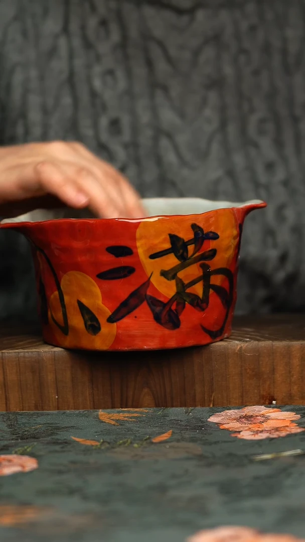 杯釉下彩手工手绘同款陶器