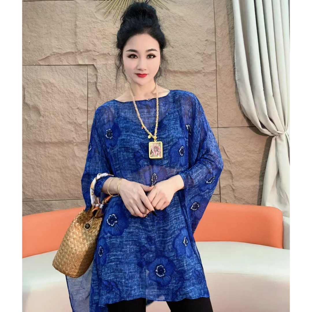 521【凡家衣橱】重工印花宽松衬衫夏季高级感轻奢减龄洋气法式上衣