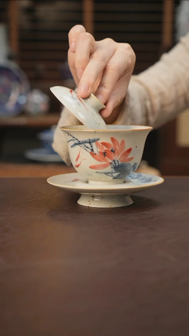 杯景德镇陶瓷杯碗柴烧多人