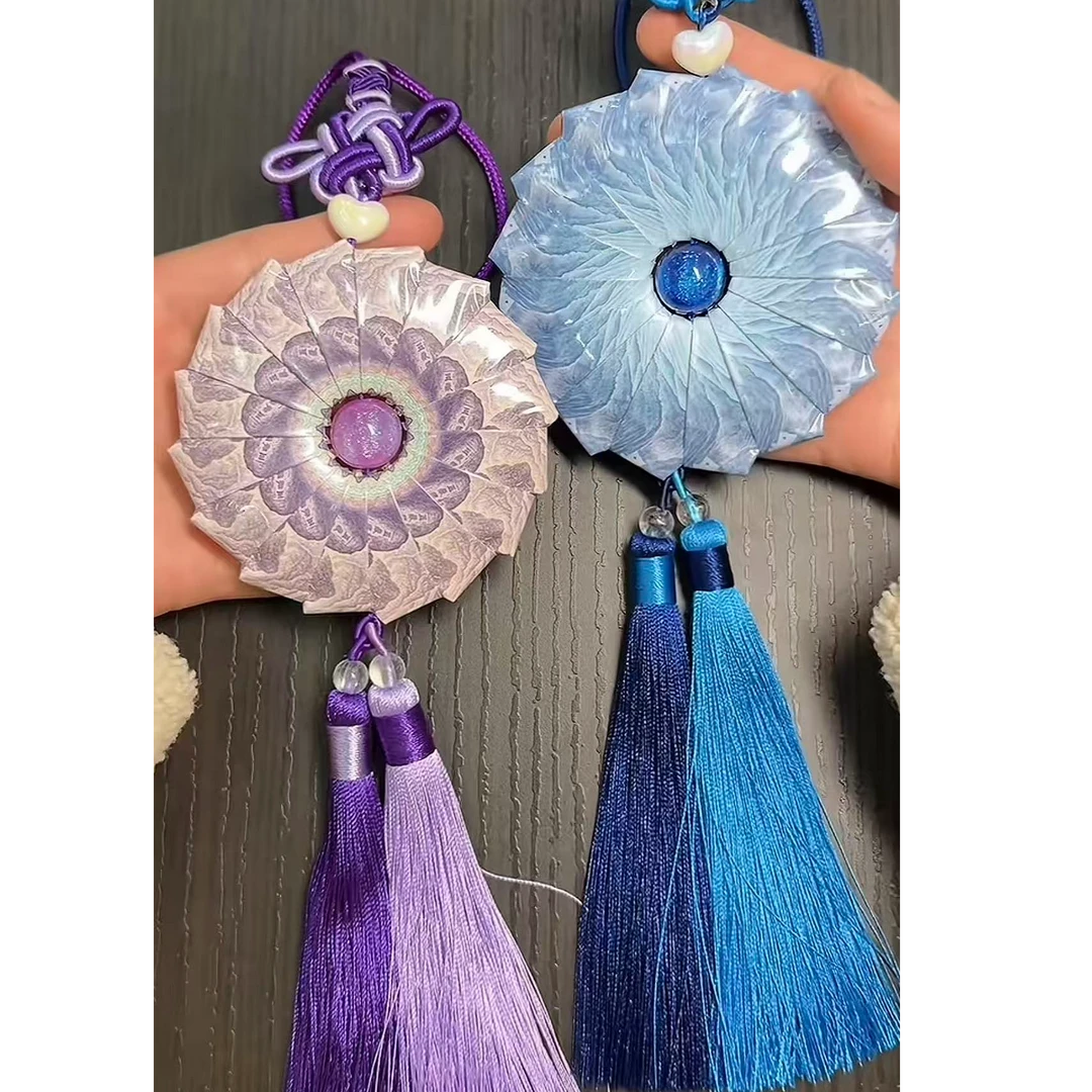 平安扣车挂件紫气东来车挂件手工材料DIY时来运转罗盘有钱花车挂