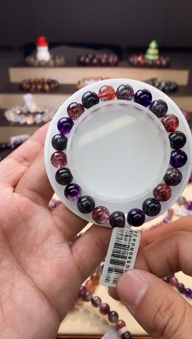 【闪购商品】水晶手链未镶嵌黑加仑超七单圈9m+