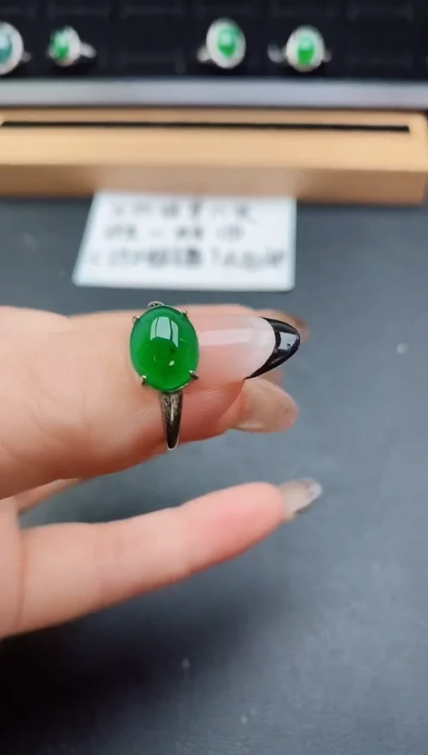 银S925镶嵌戒指翡翠08