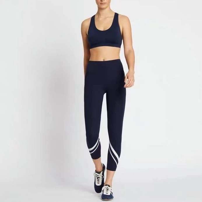 宝丫轻奢 撞色几何图案印花提臀显瘦瑜伽裤打底裤B2181