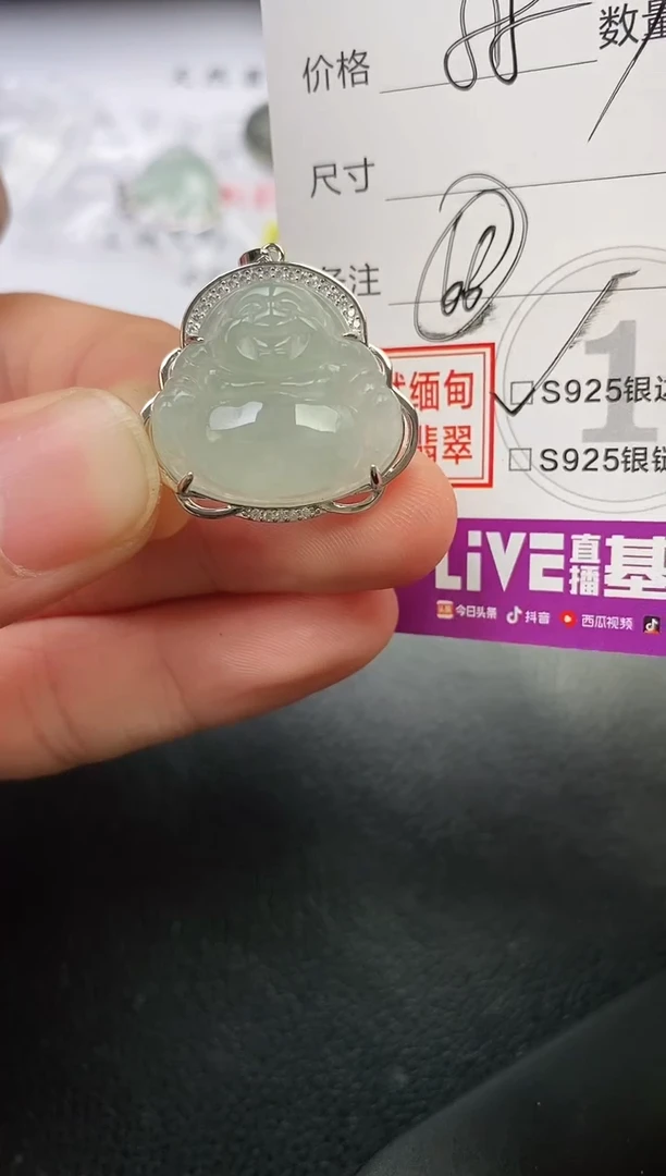 颈饰银S925镶嵌翡翠z****6挂件