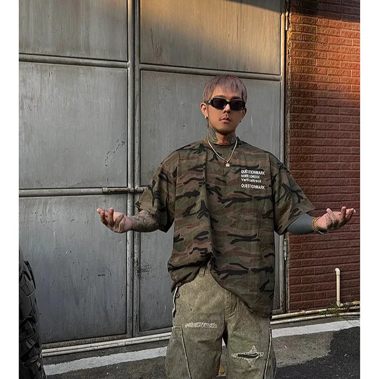 【美式迷彩短袖】休闲时尚通用小清新迷彩T恤户外痞帅慵懒风男装