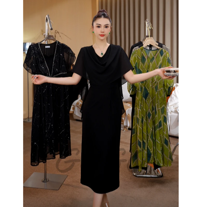 女神降临 G6278女装连衣裙时尚休闲气质减龄V领宽松显瘦夏季裙子